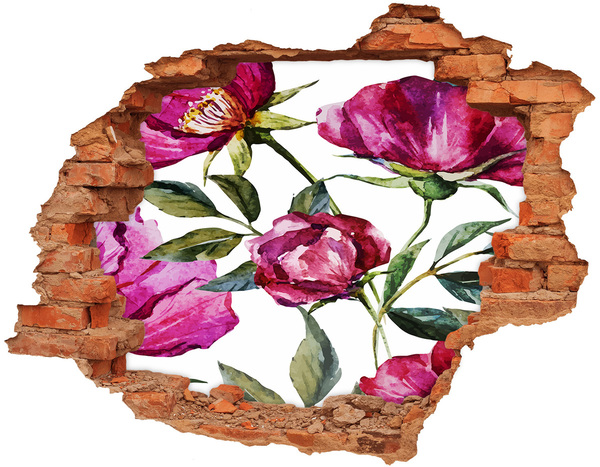 3D wall hole wallpaper Hole in the Wall Floral Mural