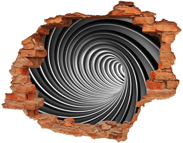 Hole in the wall decal Swirling tunnel space