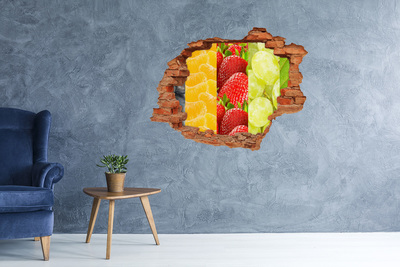 Hole in the wall decal Colorful fruit