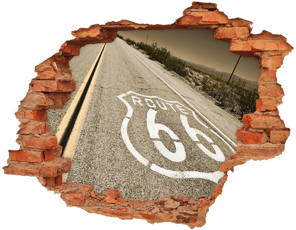 Hole wall sticker Route 66 in concrete