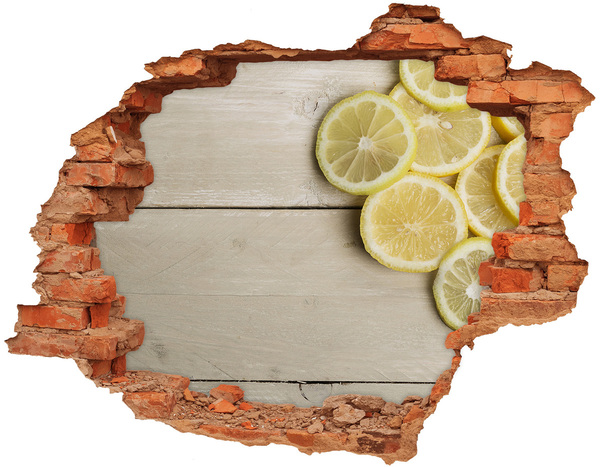 Hole in the wall sticker Lemons wood