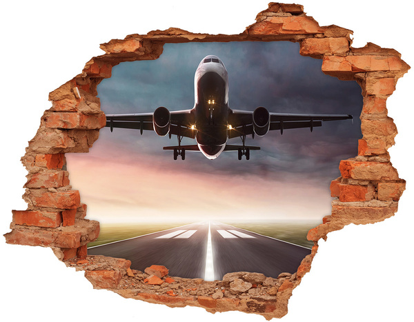Hole wall sticker Airport at sunset