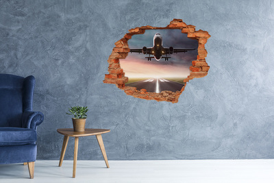Hole wall sticker Airport at sunset