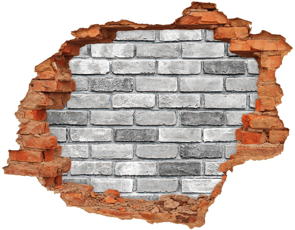 3D wall hole Damaged brick wall