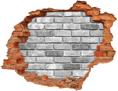 3D wall hole Damaged brick wall