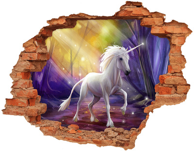 Hole wall sticker Unicorn in the Enchanted Forest