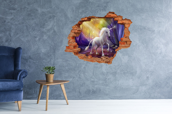 Hole wall sticker Unicorn in the Enchanted Forest