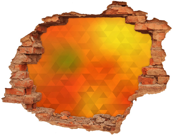 3D wall hole wallpaper A fiery crack in the wall