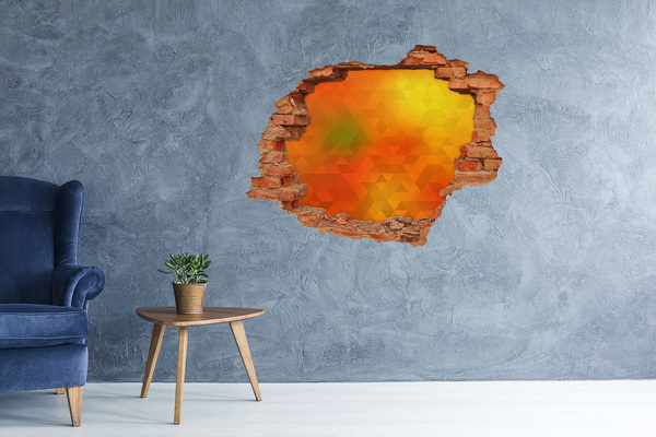 3D wall hole wallpaper A fiery crack in the wall