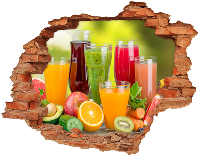 Hole wall sticker Fruit and smoothies at the hole in the wall