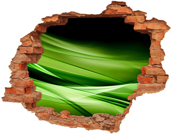 Hole wall sticker Green waves