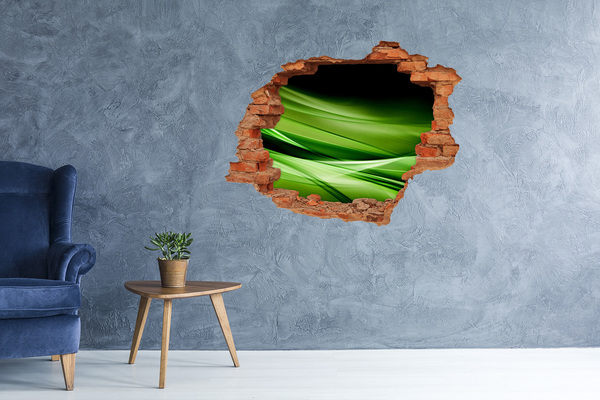 Hole wall sticker Green waves