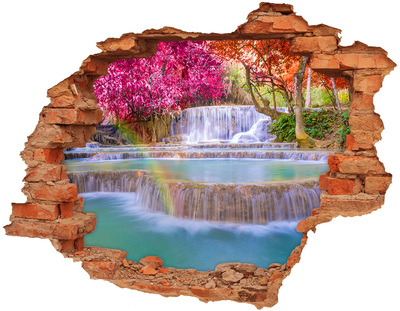 Hole wall sticker Waterfall in the forest