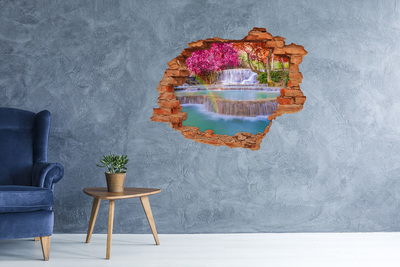 Hole wall sticker Waterfall in the forest