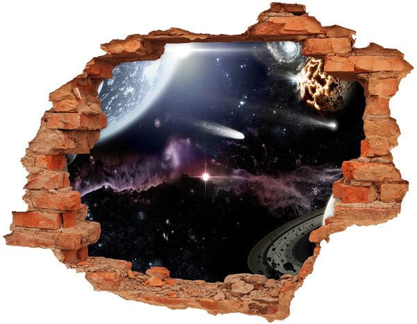 Hole in the wall decal The cosmic space beyond the hole