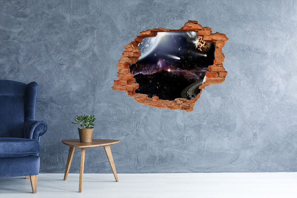 Hole in the wall decal The cosmic space beyond the hole