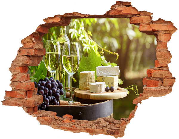 Hole in the wall sticker Wine and snacks