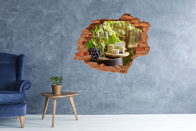 Hole in the wall sticker Wine and snacks