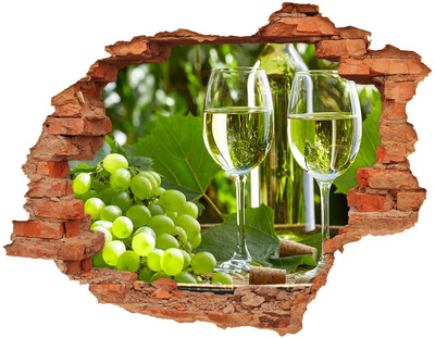 Hole in the wall decal White wine and fruit