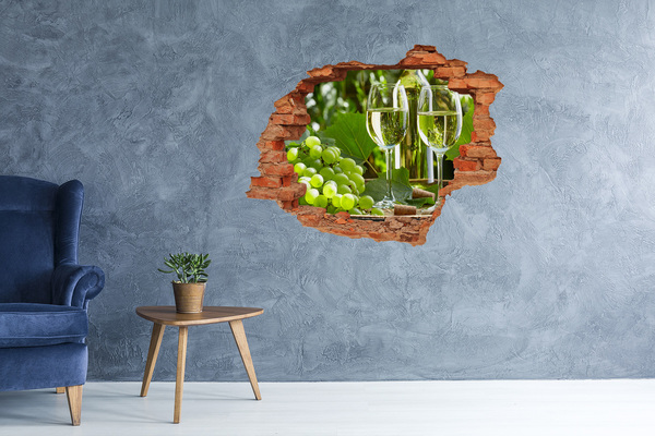 Hole in the wall decal White wine and fruit