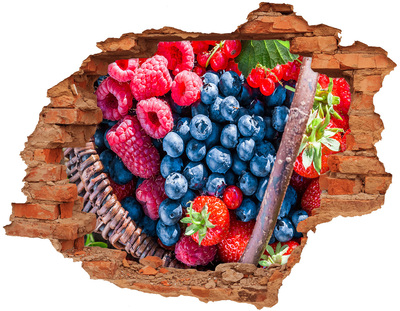 Hole in the wall decal Forest fruit basket