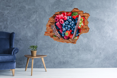 Hole in the wall decal Forest fruit basket