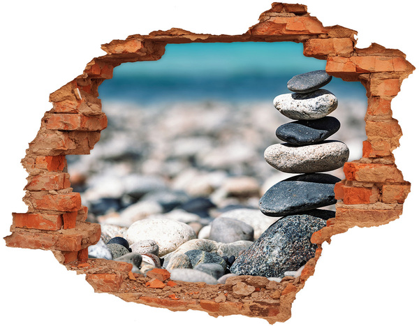 3D wall hole Stones on the beach