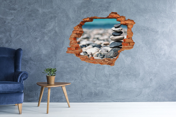 3D wall hole Stones on the beach