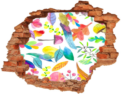 Hole wall sticker Flower Mural Through a Hole in the Wall