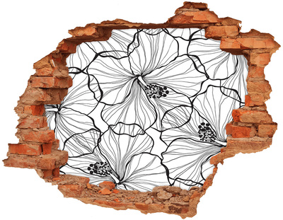 Hole wall sticker Hawaiian flowers