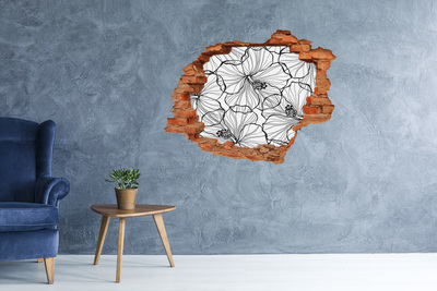 Hole wall sticker Hole in the Wall Floral Motif
