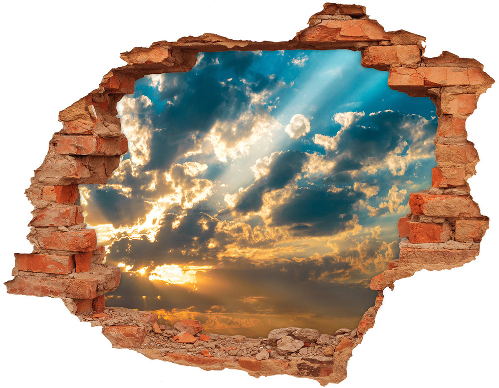 Hole wall sticker Sunset heaven