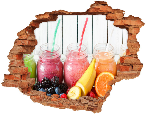 Hole wall sticker Fruit Smoothies at a Hole in the Wall