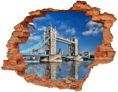 Hole wall sticker Tower Bridge in London
