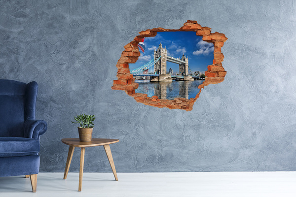 Hole wall sticker Tower Bridge in London