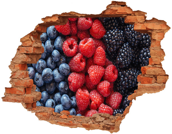 Hole in the wall sticker Forest fruits