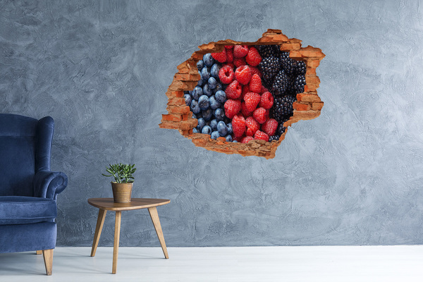 Hole in the wall sticker Forest fruits