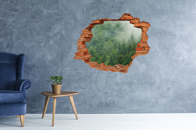 3D wall hole wallpaper Green Forest in a Hole in the Wall