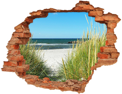 Hole wall sticker A charming beach with a view of the sea