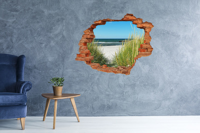 Hole wall sticker A charming beach with a view of the sea