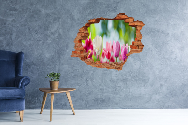 Hole wall sticker Tulips