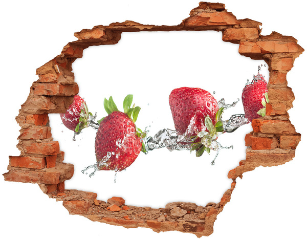 Hole in the wall decal Strawberries and water