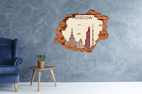 Hole in the wall decal Modern city panorama