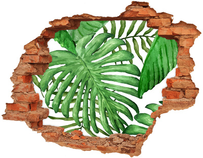 Hole in the wall decal Tropical leaves