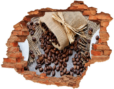 Hole in the wall sticker Coffee in a ruined wall