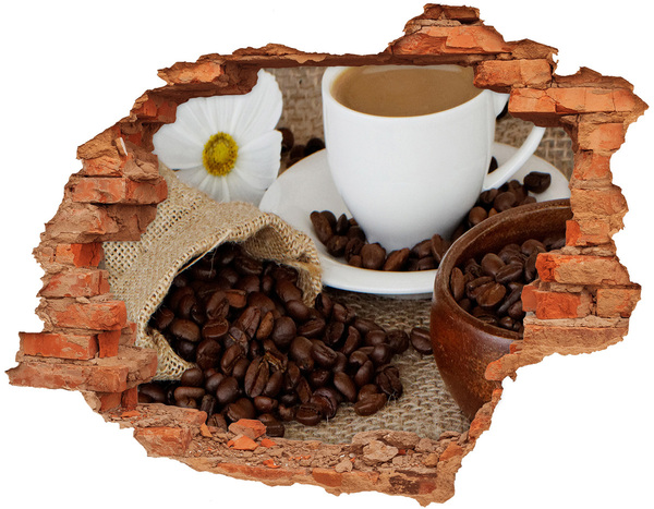 Hole in the wall sticker Coffee in the comfort of your home