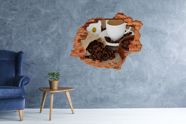 Hole in the wall sticker Coffee in the comfort of your home