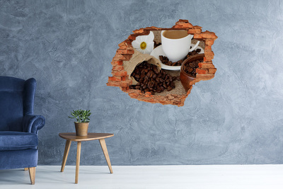 Hole in the wall sticker Coffee in the comfort of your home