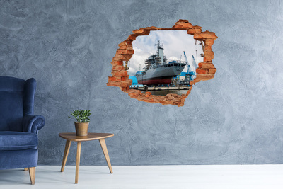 Hole in the wall sticker A ship in the shipyard