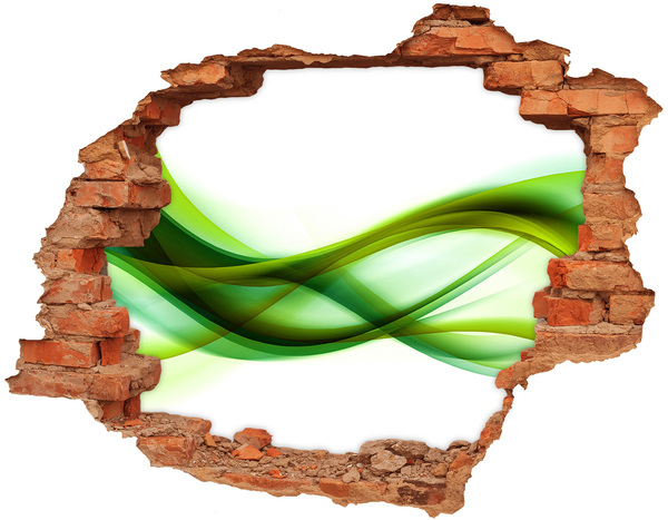 Hole in the wall sticker Green wave in the hole in the wall
